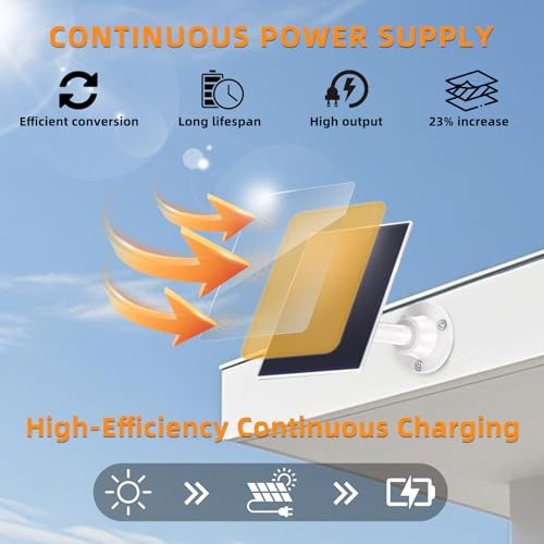 Solar Panel Compatible with Simplisafe Outdoor Camera, IP65 Waterproof, 360°