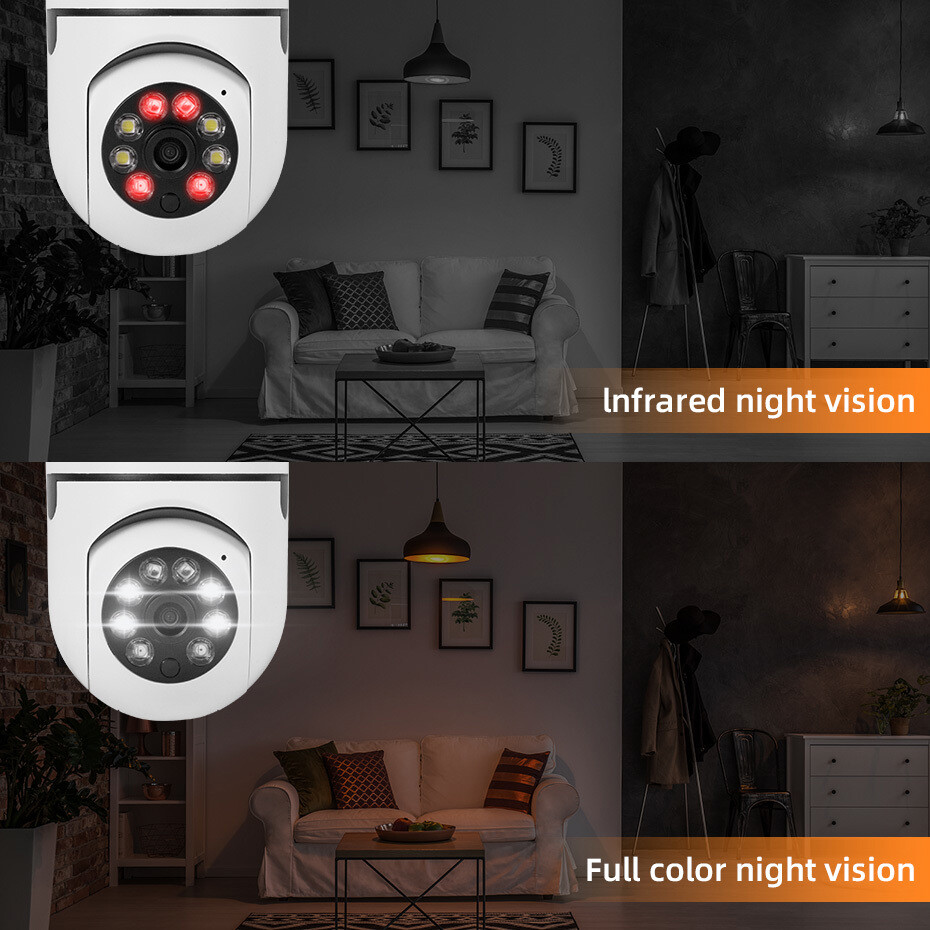 KERUI 360° 1080P Light Bulb Camera Wi-Fi IR Night Smart Home Wireless Security