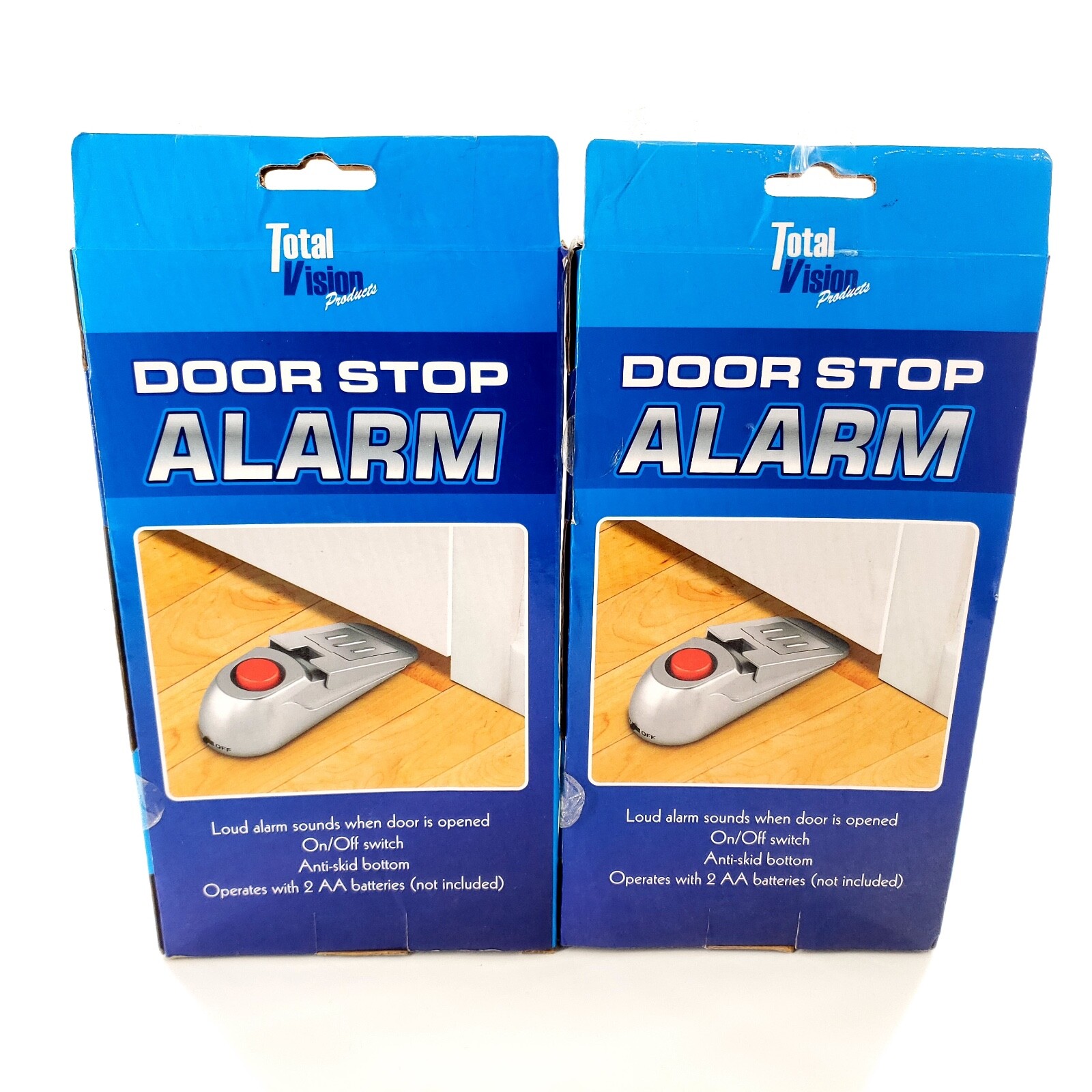 Door Stop Alarm Security Wedge Stopper Portable Home Travel Anti‑Theft Lot Of 2