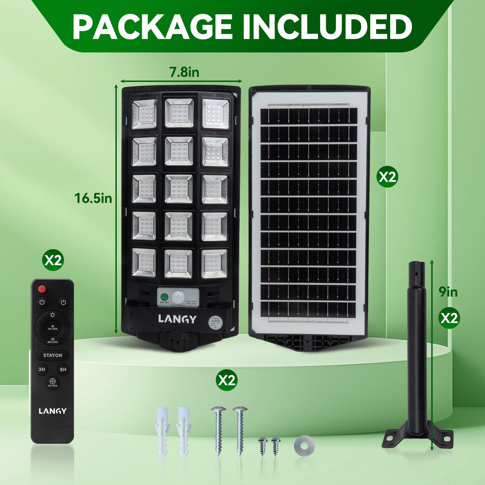 LANGY 2PACK Hog Lights 12000LM Waterproof, Green Light for 2 PACK, Black