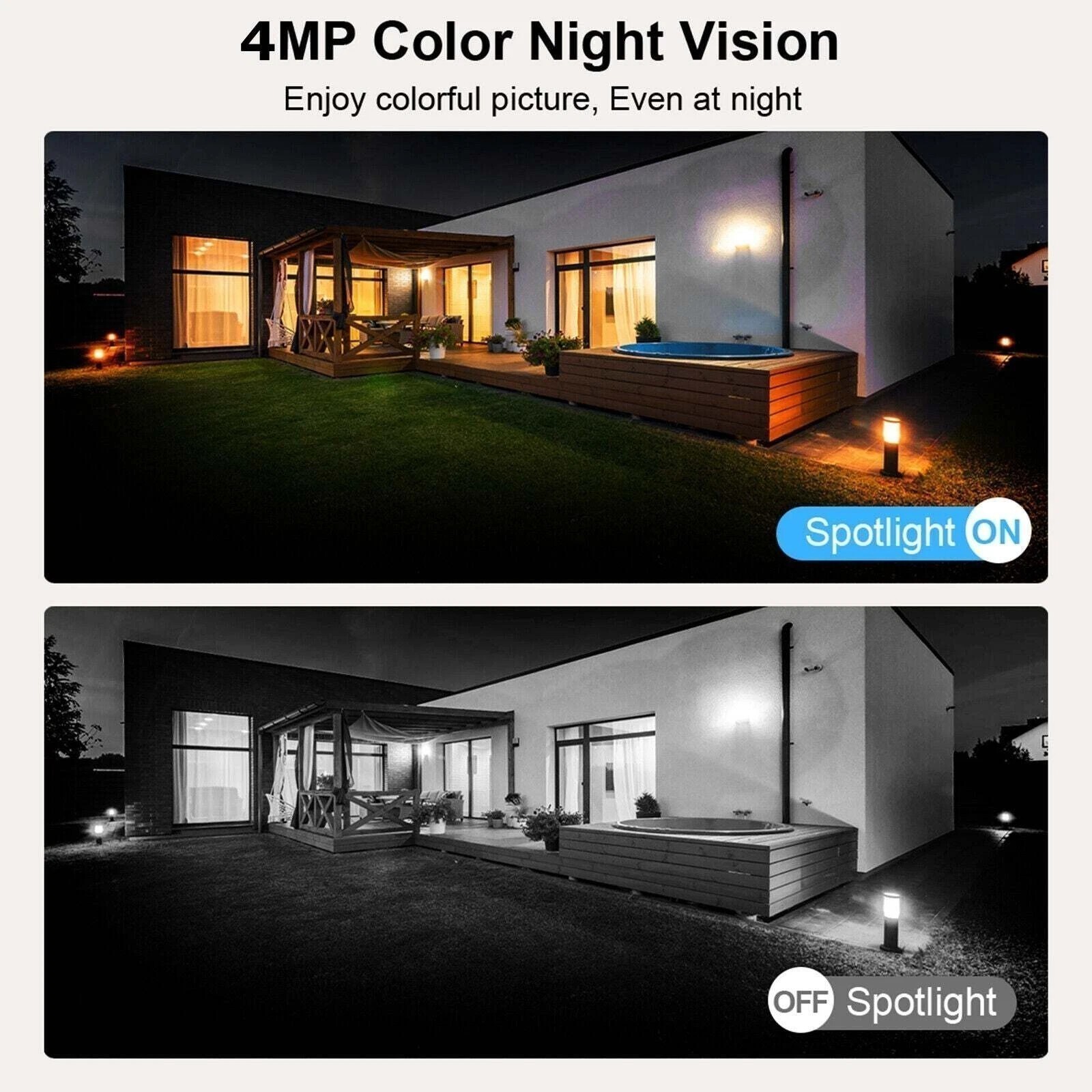 4x Solar Powered Security Camera Wireless Outdoor 4MP WiFi PTZ IP Camera CCTV US