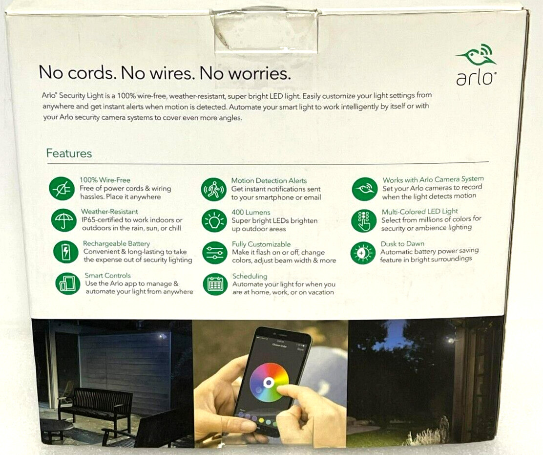 NEW Arlo Security Light System with 3 Wire-Free Smart Lights (ALS1103) $300 MSRP
