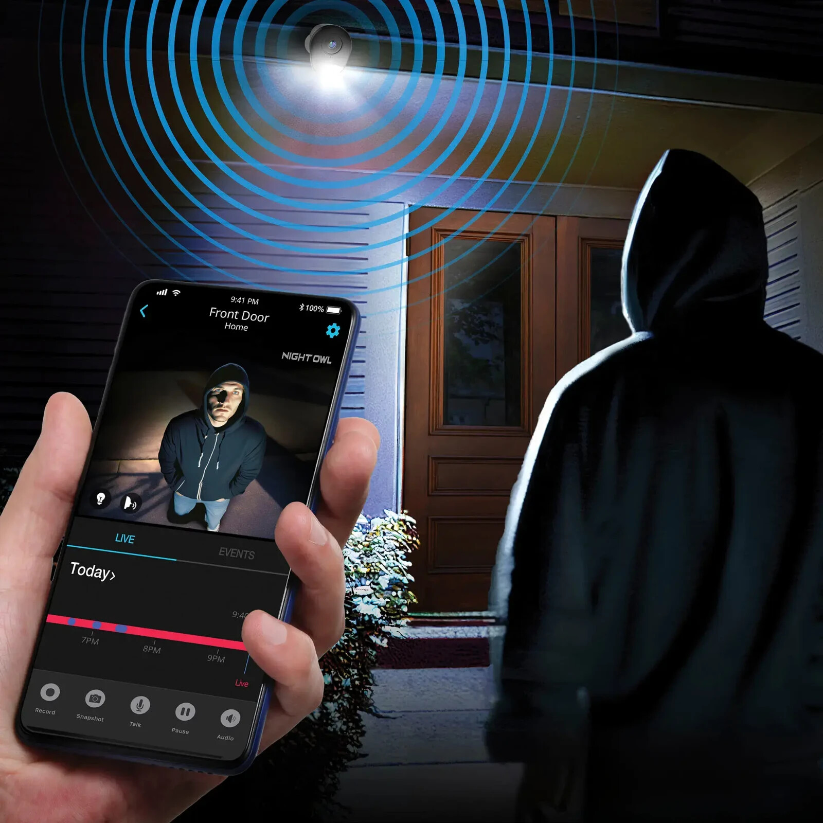 Night Owl 8-Ch, 4-Camera Indoor/Outdoor Plug-In Wi-Fi IP 4K 64GB Security System