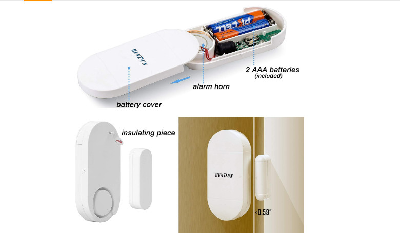 HENDUN Door Alarm for Home with Remote Controls, 130dB Wireless Windows Security