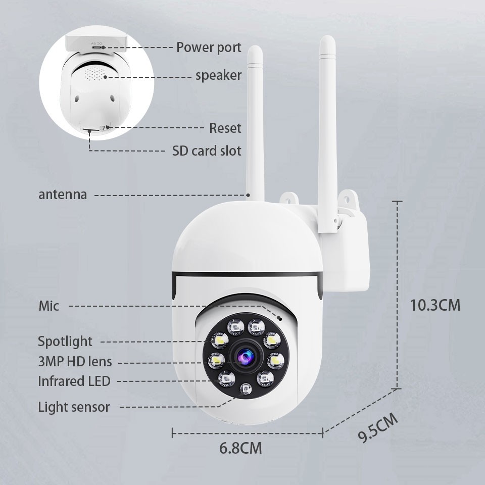4-Pack Wireless WiFi Security Camera System 1080P Smart Home Pan/Tilt Audio 2.4G