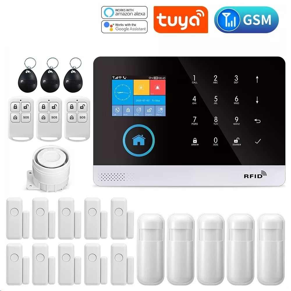 Wirless Intelligent Burglar Home Security Alarm System 433MHz GSM App Control