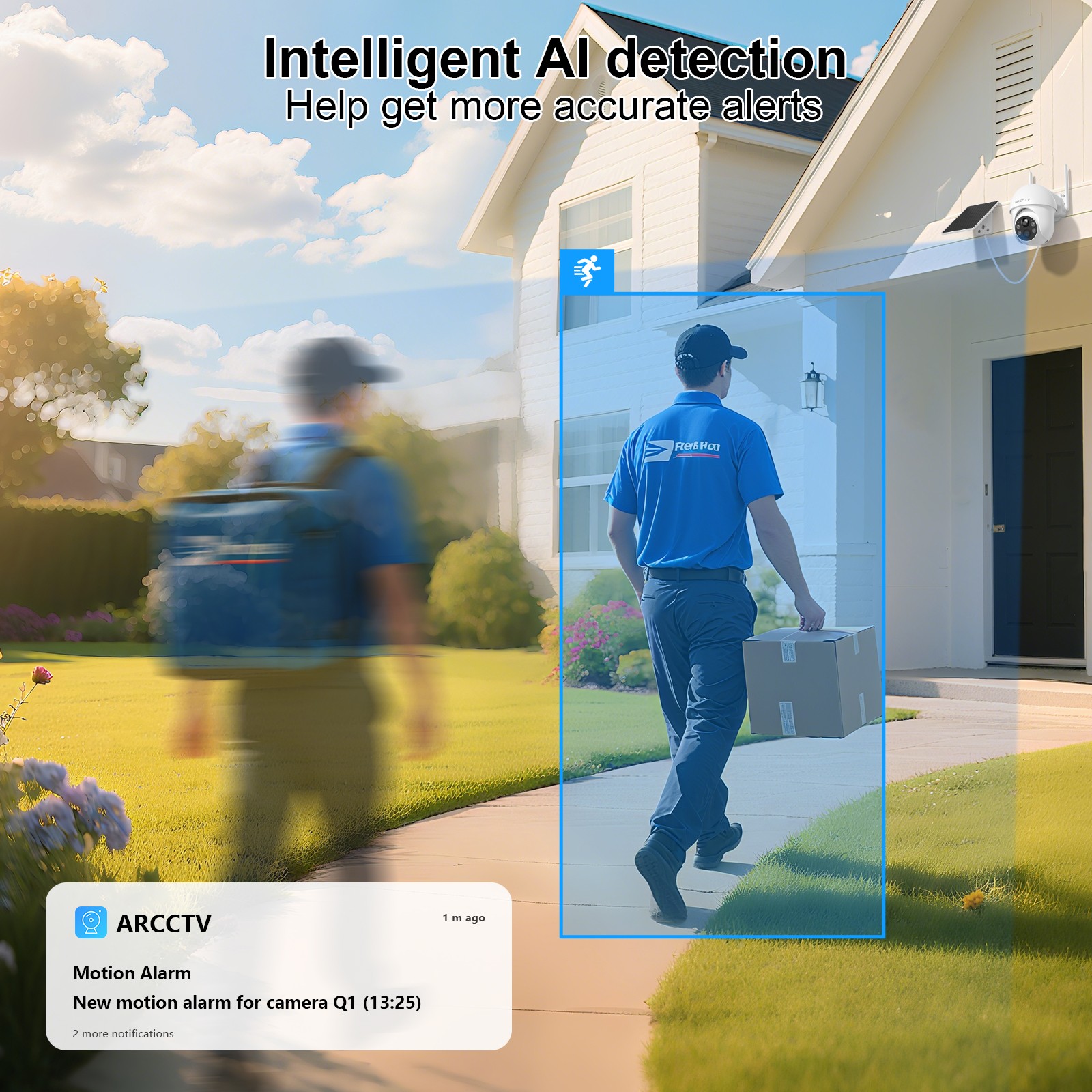 ARCCTV Outdoor 4MP Solar Security Camera 360° PTZ WiFi Battery Smart Home IP66
