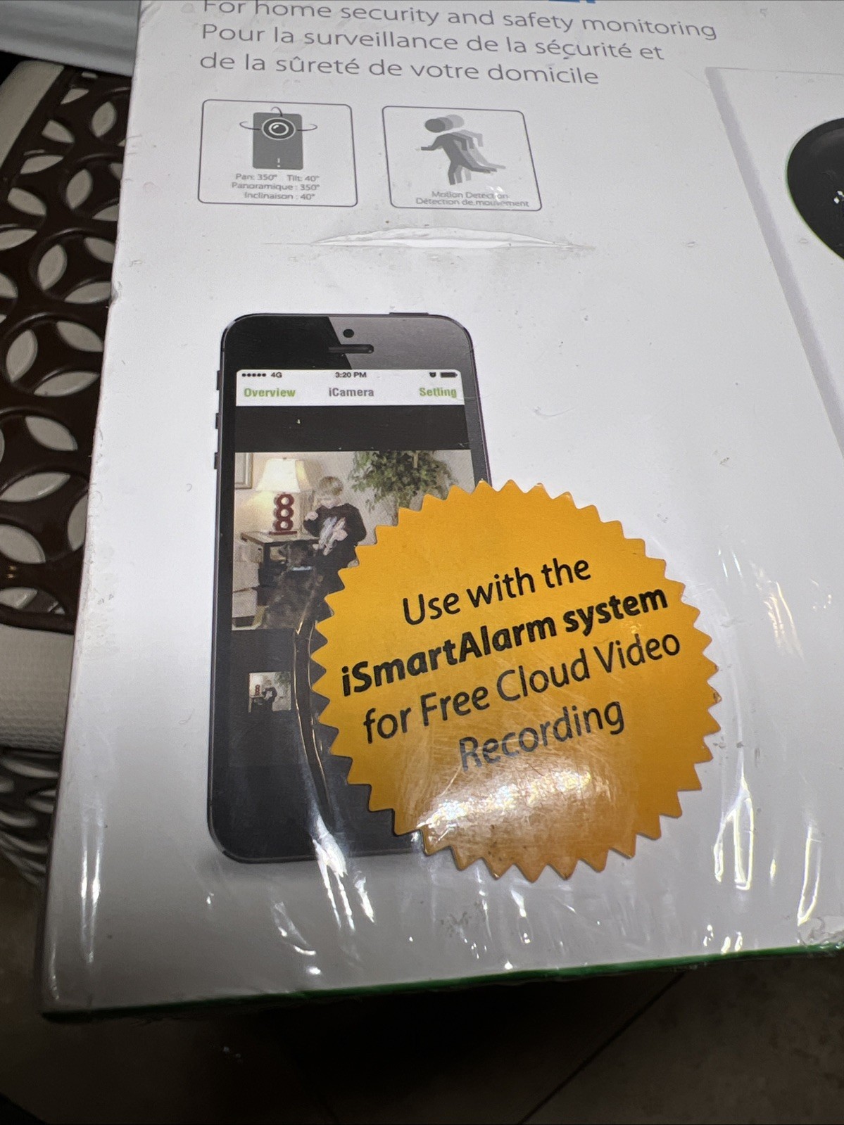 ISmartAlarm iCamera KEEP 720p HD Security Camera- Pan& Tilt Night Vision