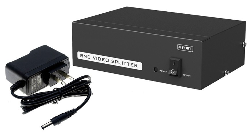 Active 4-Way BNC Video Spliter For 1080p 4K TVI CVI AHD HD Cam Analog BNC Inputs