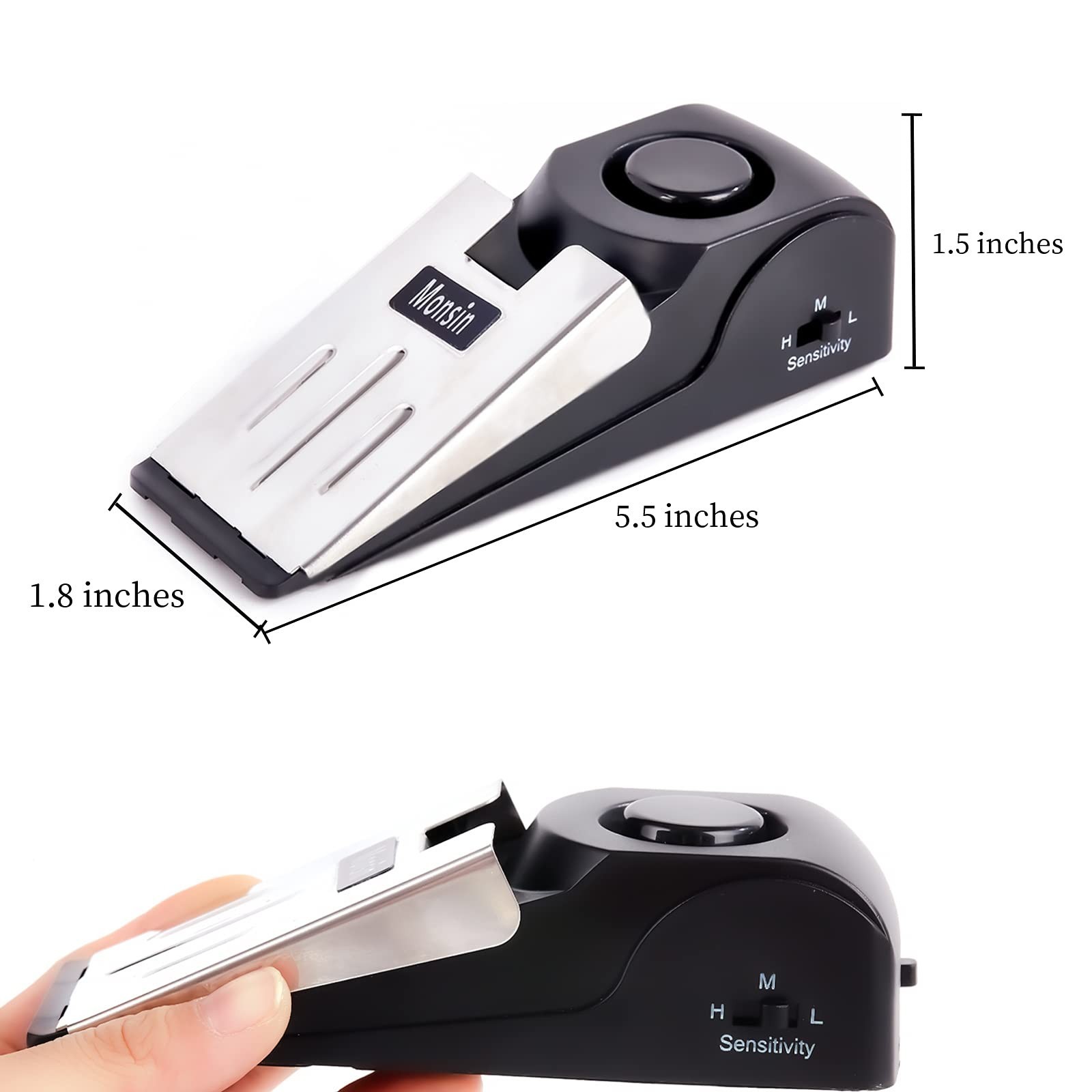 120DB Door Stop Alarm – Security Doorstop Wedge for Home, Travel & Apartment (4