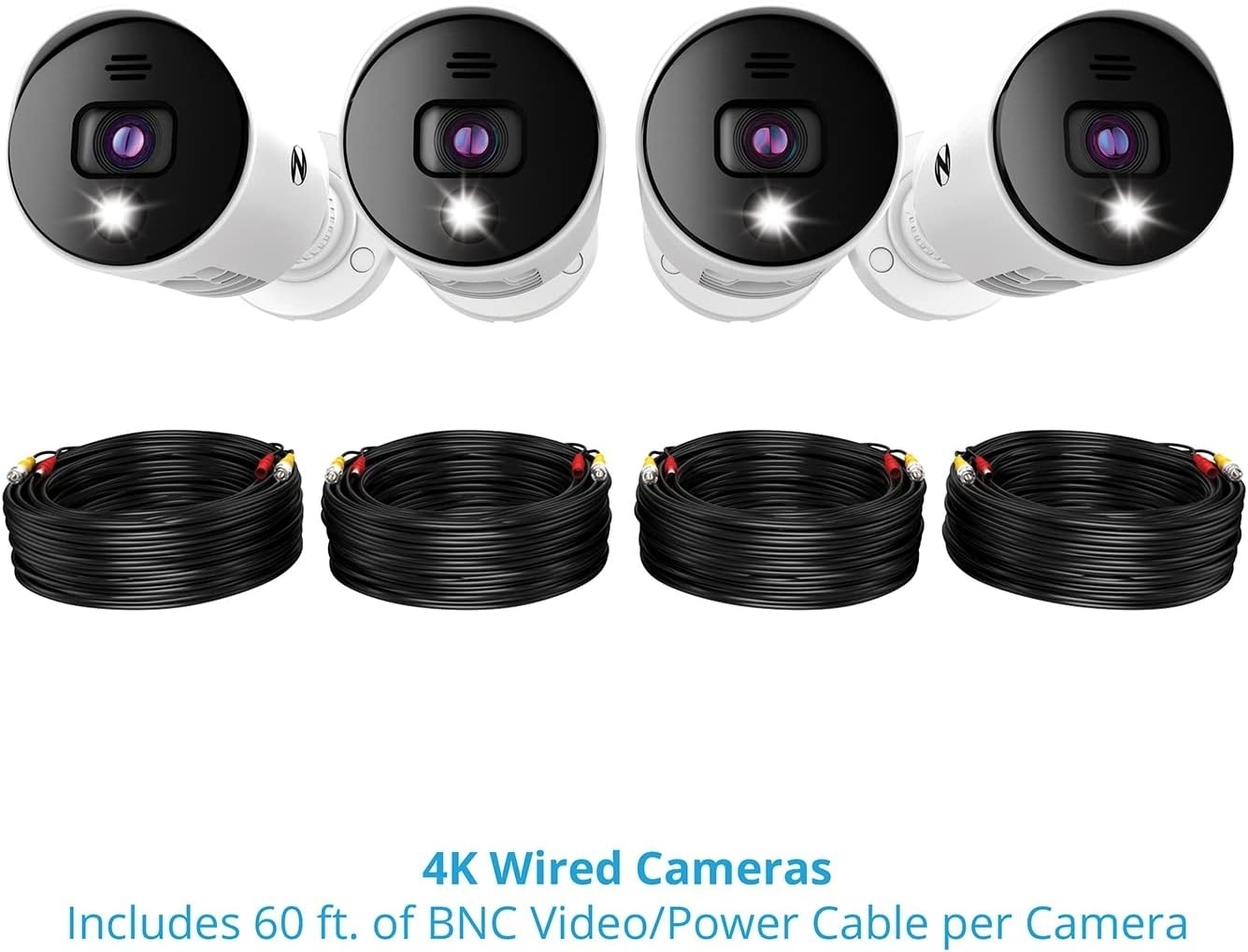 Night Owl 4-CH Video Home Security Camera System Wired 4K UHD Indoor/Outdoor Blu