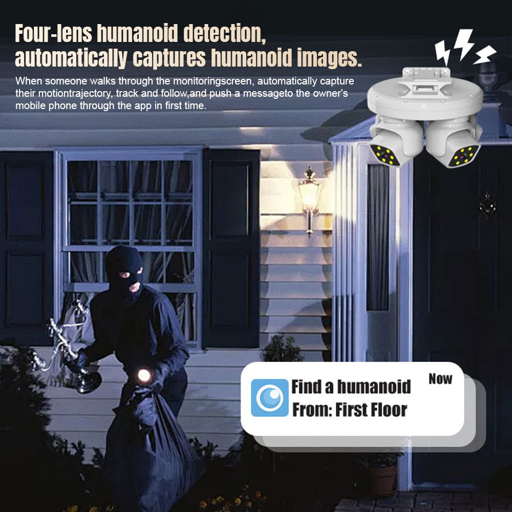 8MP WIFI Security Cameras 1080P Night Vision Video Supermarket Warehouse Factory
