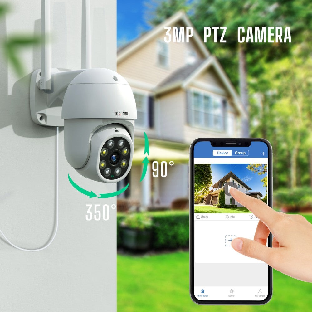 TOGUARD 3MP 8CH NVR Wireless WiFi PTZ Bullet Security Camera CCTV System 1TB HDD