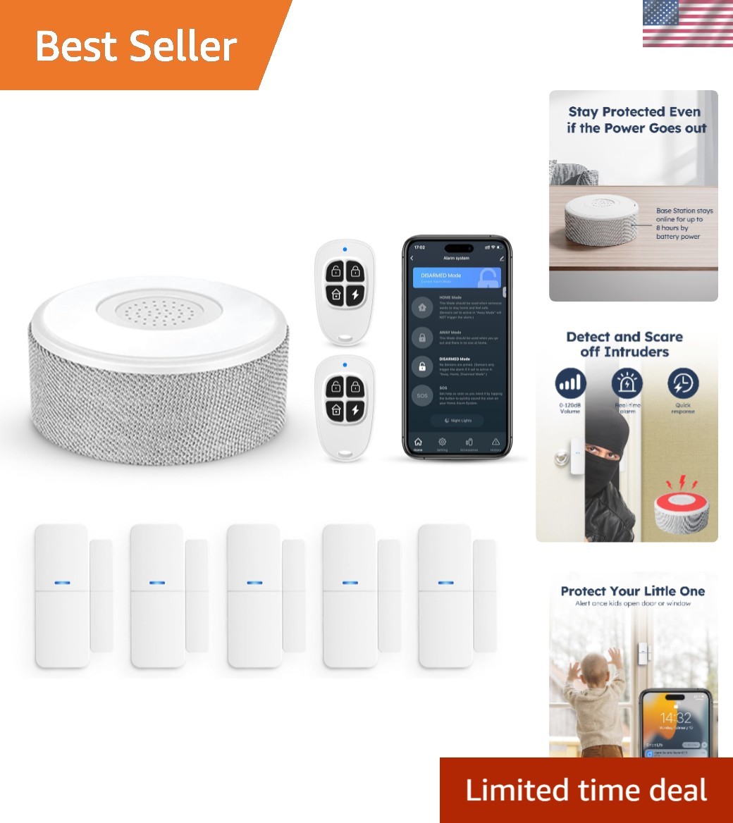 WiFi Door Alarm System, Wireless DIY Smart Home Security System, with Phone A…