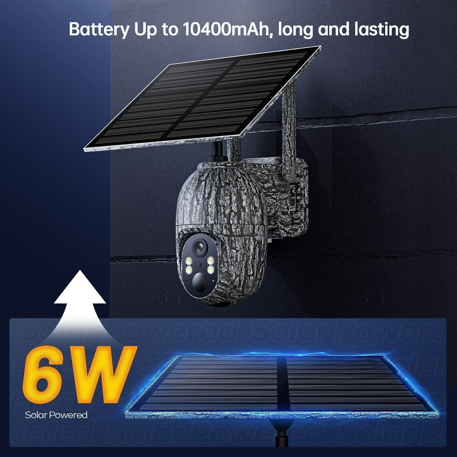 2* Solar Power 4G LTE Cellular 2.5K PTZ Security Camera Trail Cam w/ US SIM Card