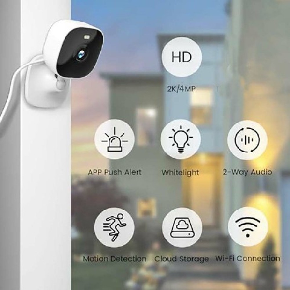 4Pcs 2K WiFi Surveillance Cameras Real-time monitoring, night vision, for kids