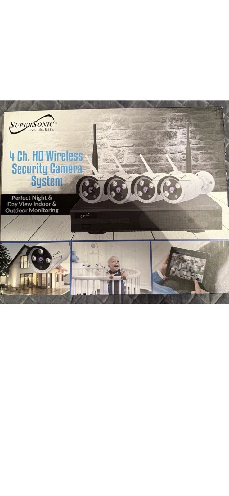 Supersonic SC-5004NVR 4CH 4-Cam 1080p Wireless/WiFi Night Vision 1TB