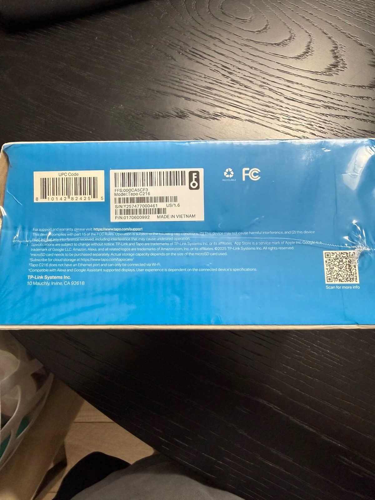 TP-Link Tapo C216 Pan/Tilt 2K Camera, Color Night Vision, IP65, Alexa