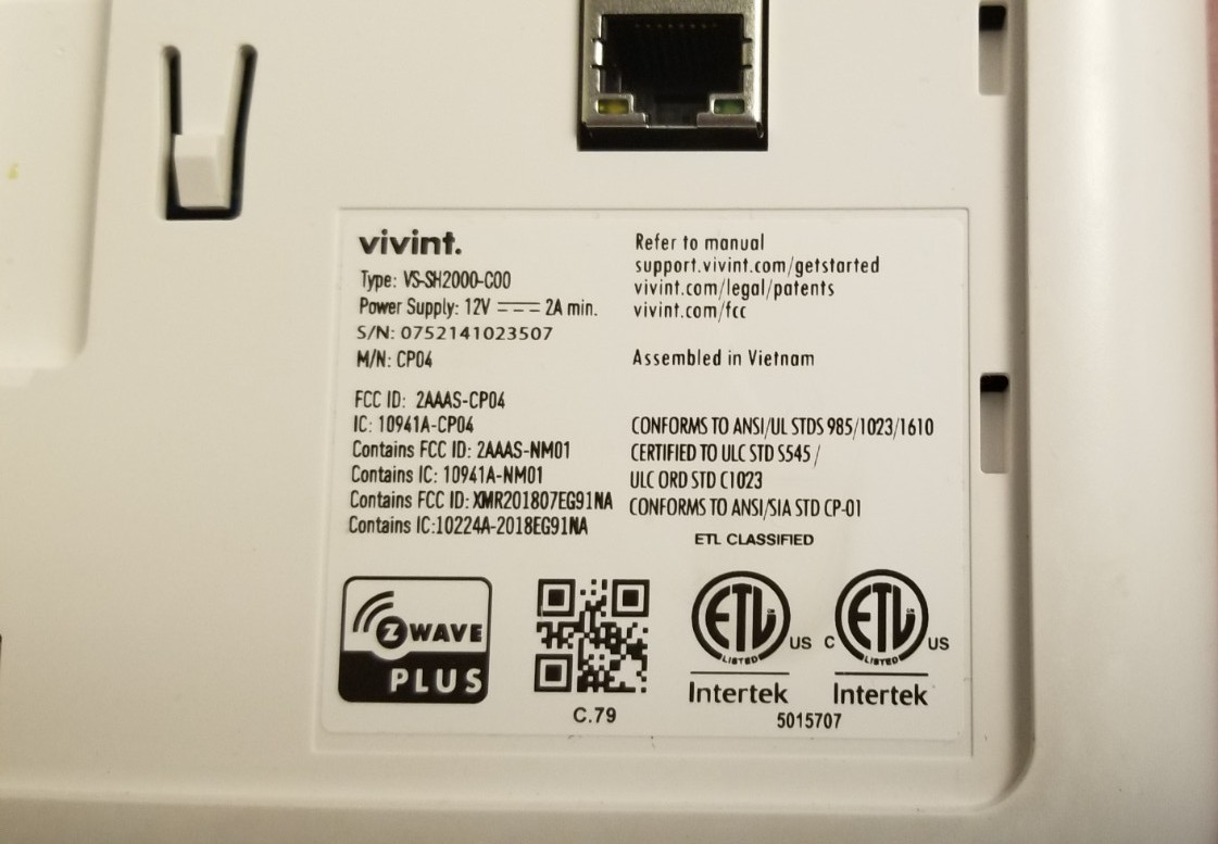 Vivint Smart Hub VS-SH2000-C00 Doorbell Pro 2 VCAM-1 Cameras Bundle