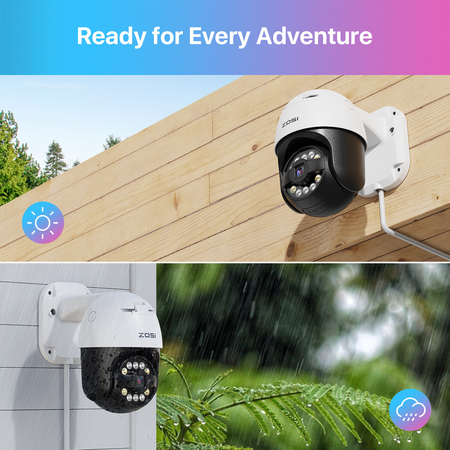 ZOSI 4K 8CH NVR PoE Security Camera System Color Night Vision Two Way Audio 2TB