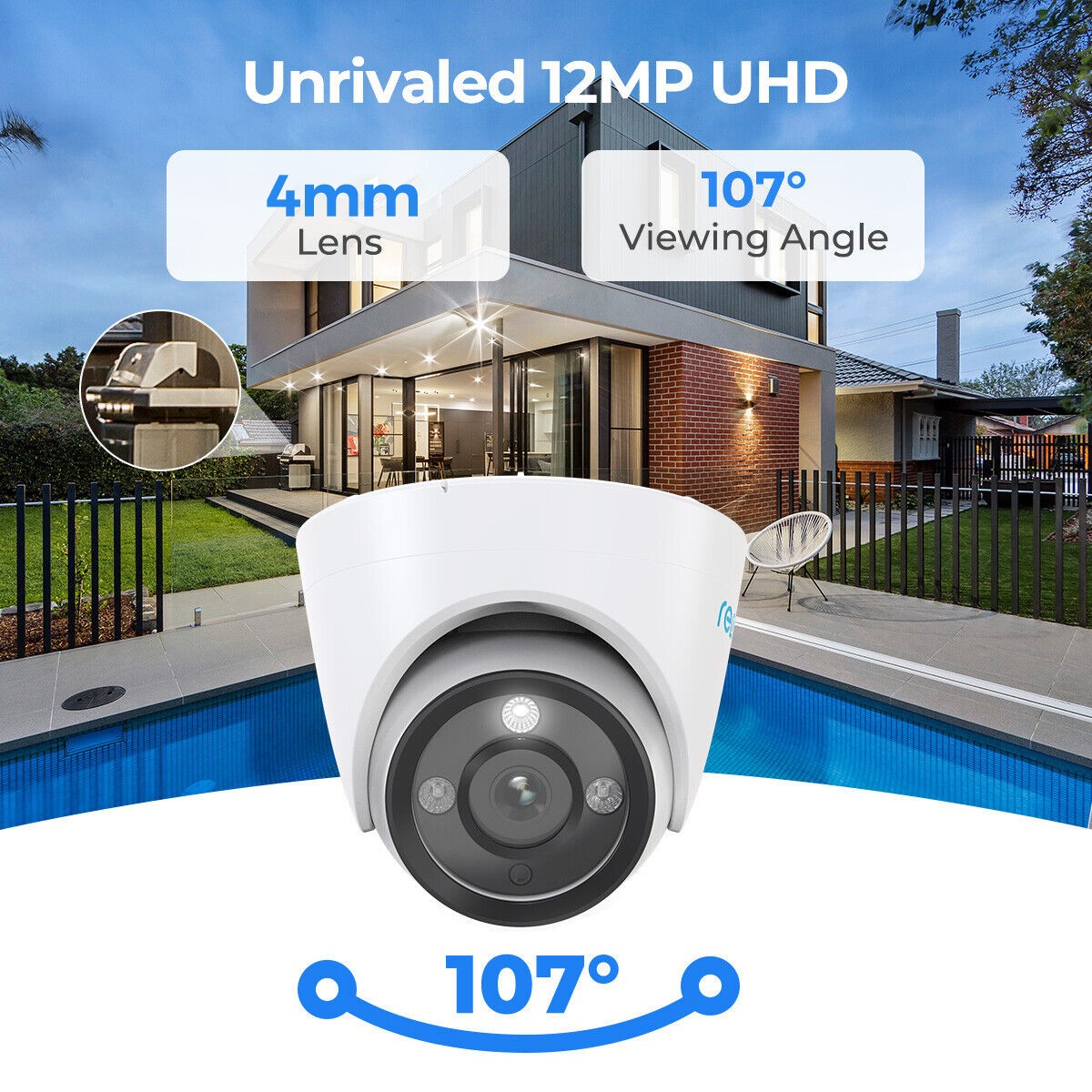 Reolink 1224A 12MP PoE Security System NVR 12CH 2TB HDD Color Smart Detection