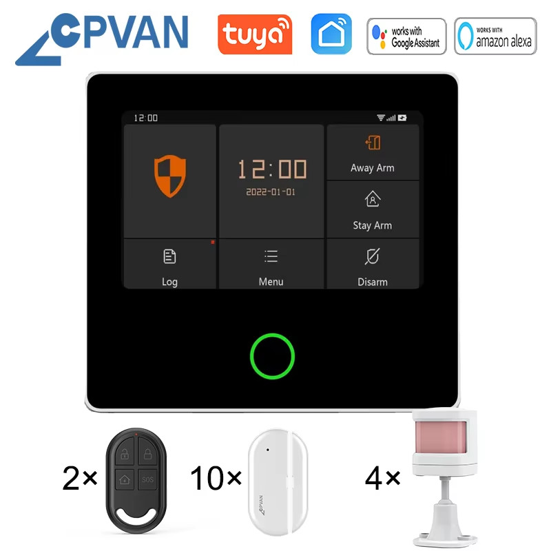 CPVAN Wireless Tuya Smart Home Security System 4G Home Burglar Security Protecti