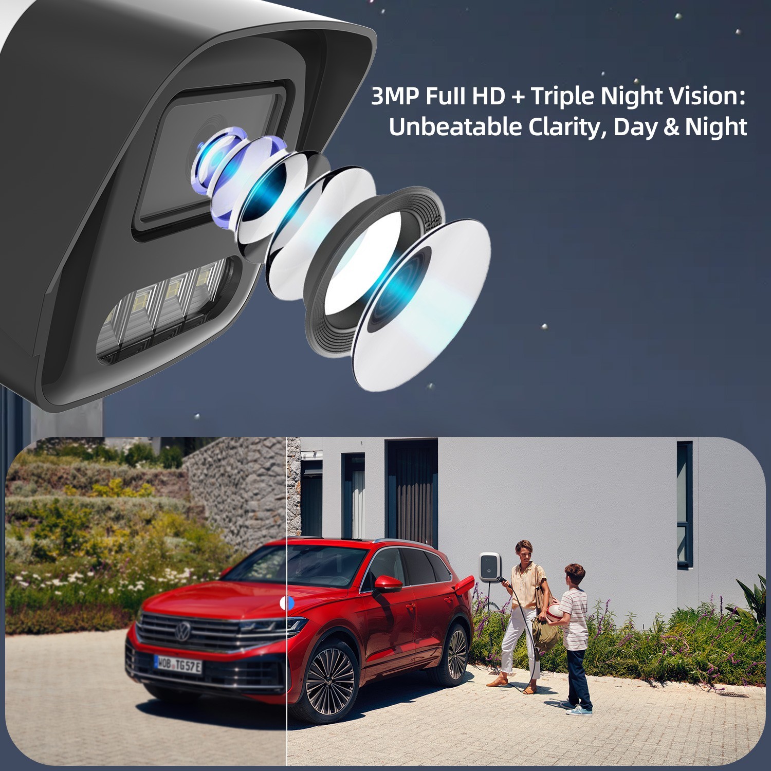 SmartSF 5MP NVR PoE Security Camera System Home CCTV Surveillance Outdoor 1TB