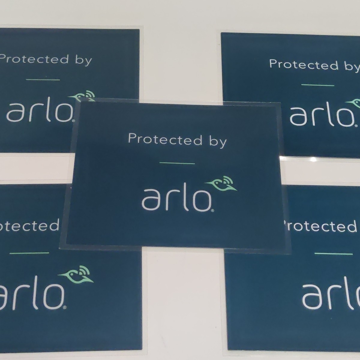 Netgear Arlo Blue Sticker Decal “Protected by Arlo” 3×3.5″ (5-pack) New