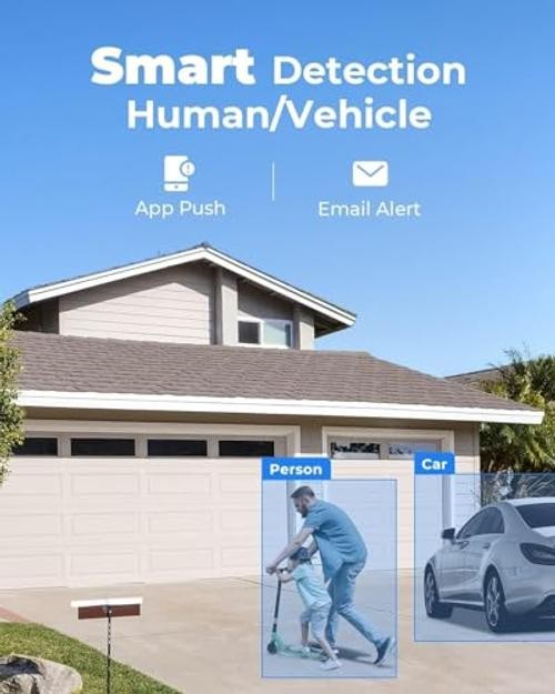 4K Security Camera System, RLK16-800B8 8pcs H.265 PoE Wired with Person