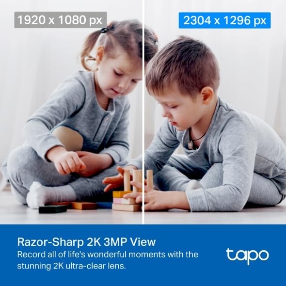 Tapo 2K Pan/Tilt Security Camera for Baby Monitor, Dog 2-Pack, White