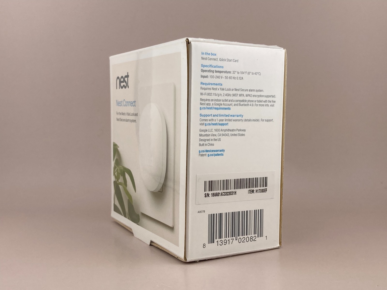 Nest Connect Range Extender for Nest Secure System H17000EF New Sealed