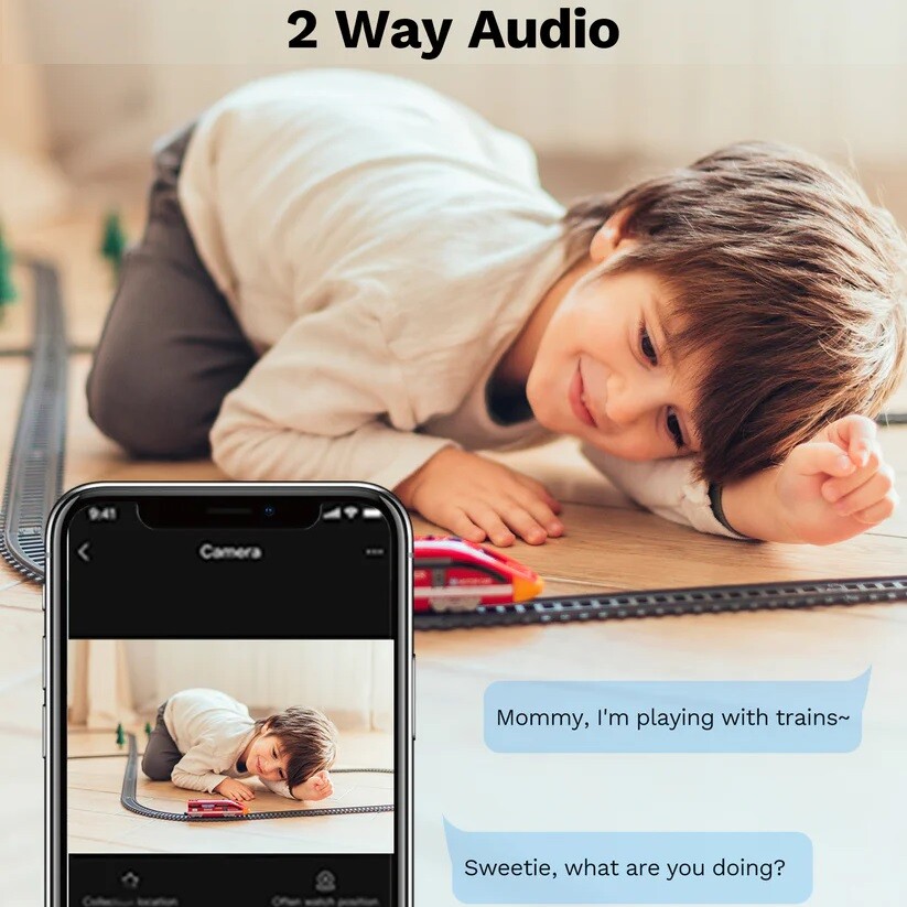 Lifoarey 2K Indoor Home Security Camera, Baby Monitor 2 Way Audio Night Vision