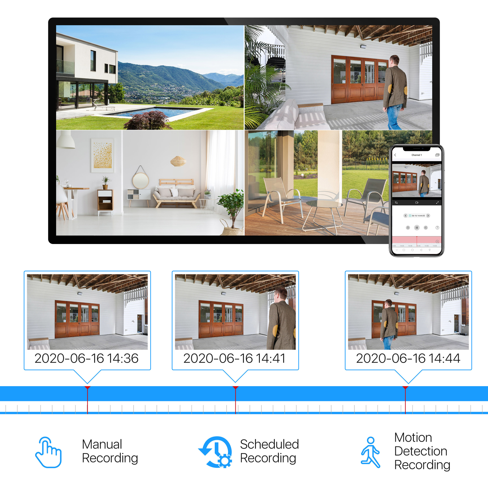 ZOSI 8CH H.265+ 5MP Lite HDMI DVR 1080P Home Security Camera System Weatherproof