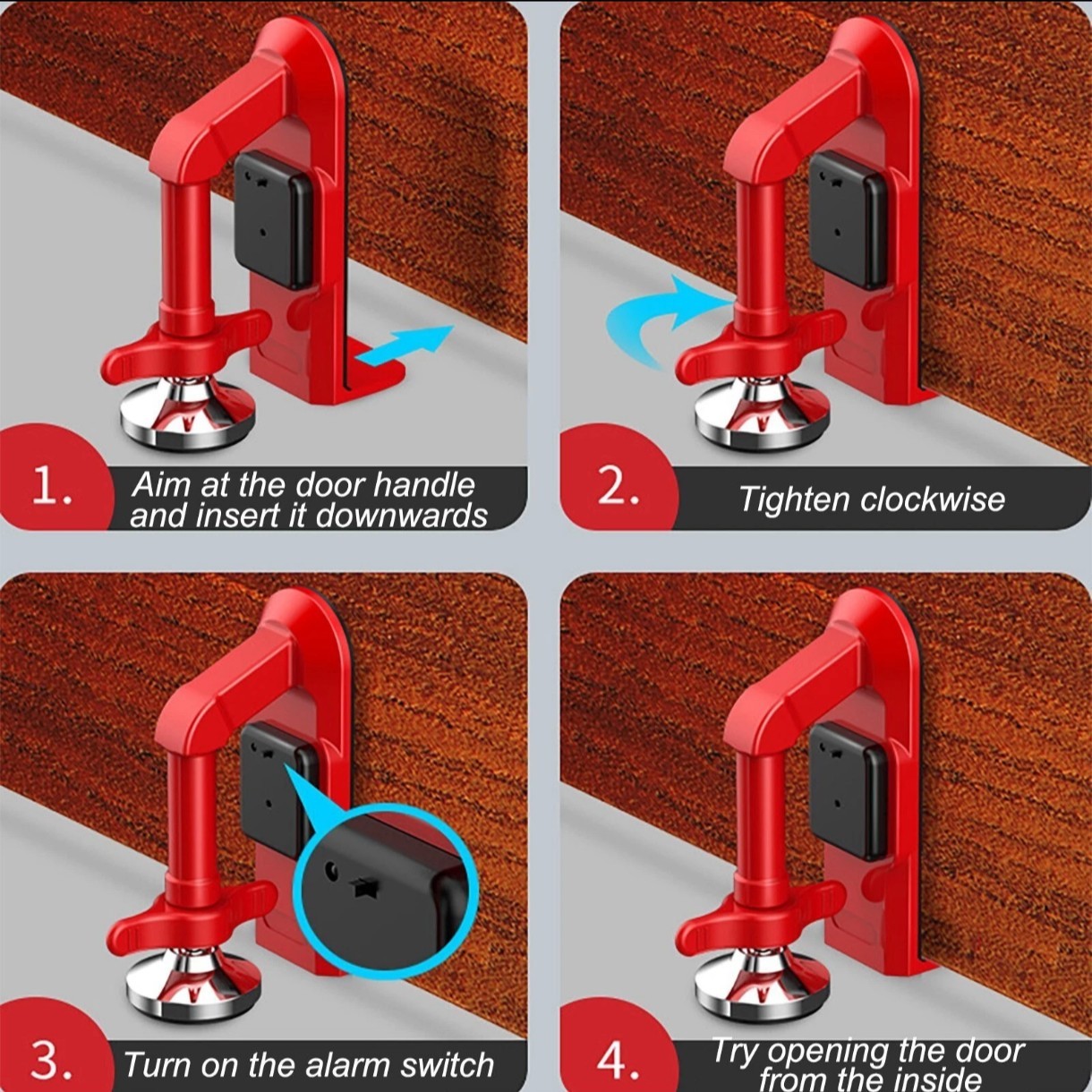 Door Stop Alarm Wireless Home Hotel Travel Security Portable Safety Stopper