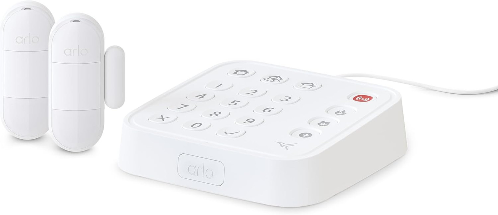 Arlo Home Security System – Wired Keypad Sensor Hub, (2) 8-In-1 Sensors, 24/7 Pr