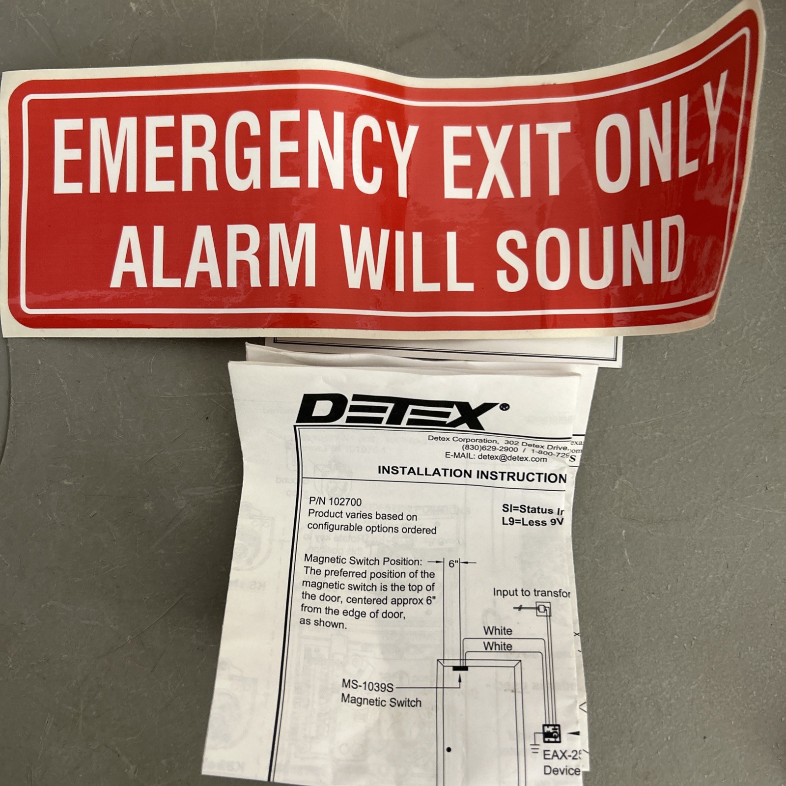 DETEX EAX-2500 GRAY Exit Door Alarm