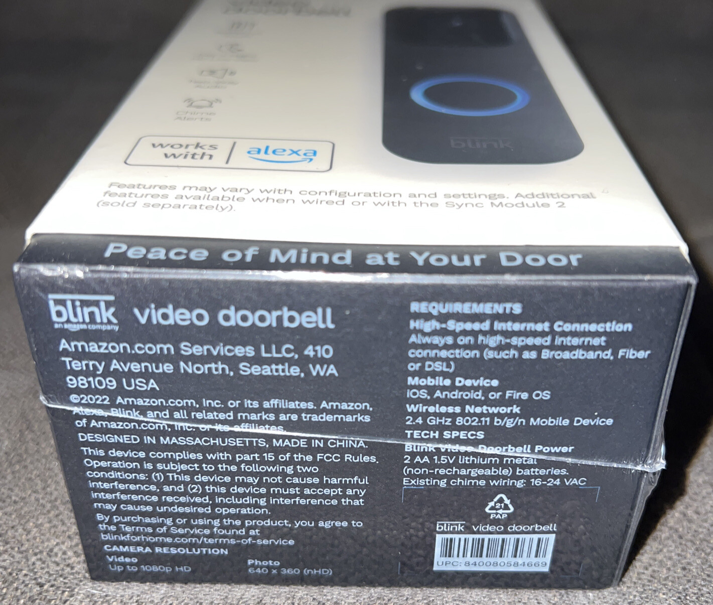 Blink Smart Video Doorbell?BLK Wired or Wireless Wi-fi Compatibility#B08SG2MS3V