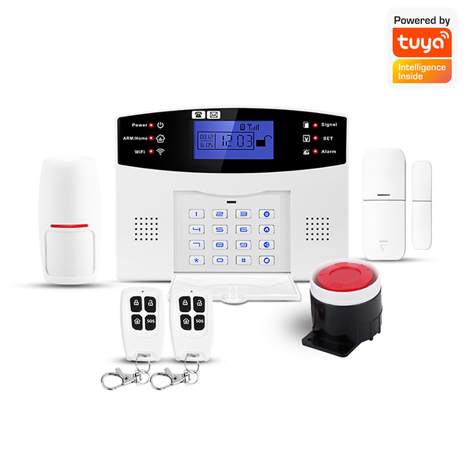 Security Alarm System Kit Auto Dial GSM+WiFi Home Security Wireless Alarm KQCA
