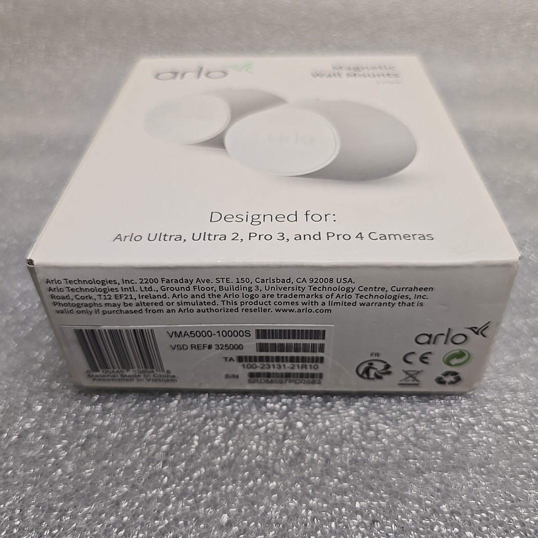 Arlo Magnetic Wall Mounts Set of 2 for Ultra, Ultra 2 Pro 3 & Pro 4 Unused.