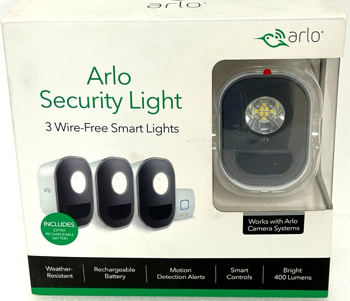 NEW Arlo Security Light System with 3 Wire-Free Smart Lights (ALS1103) $300 MSRP