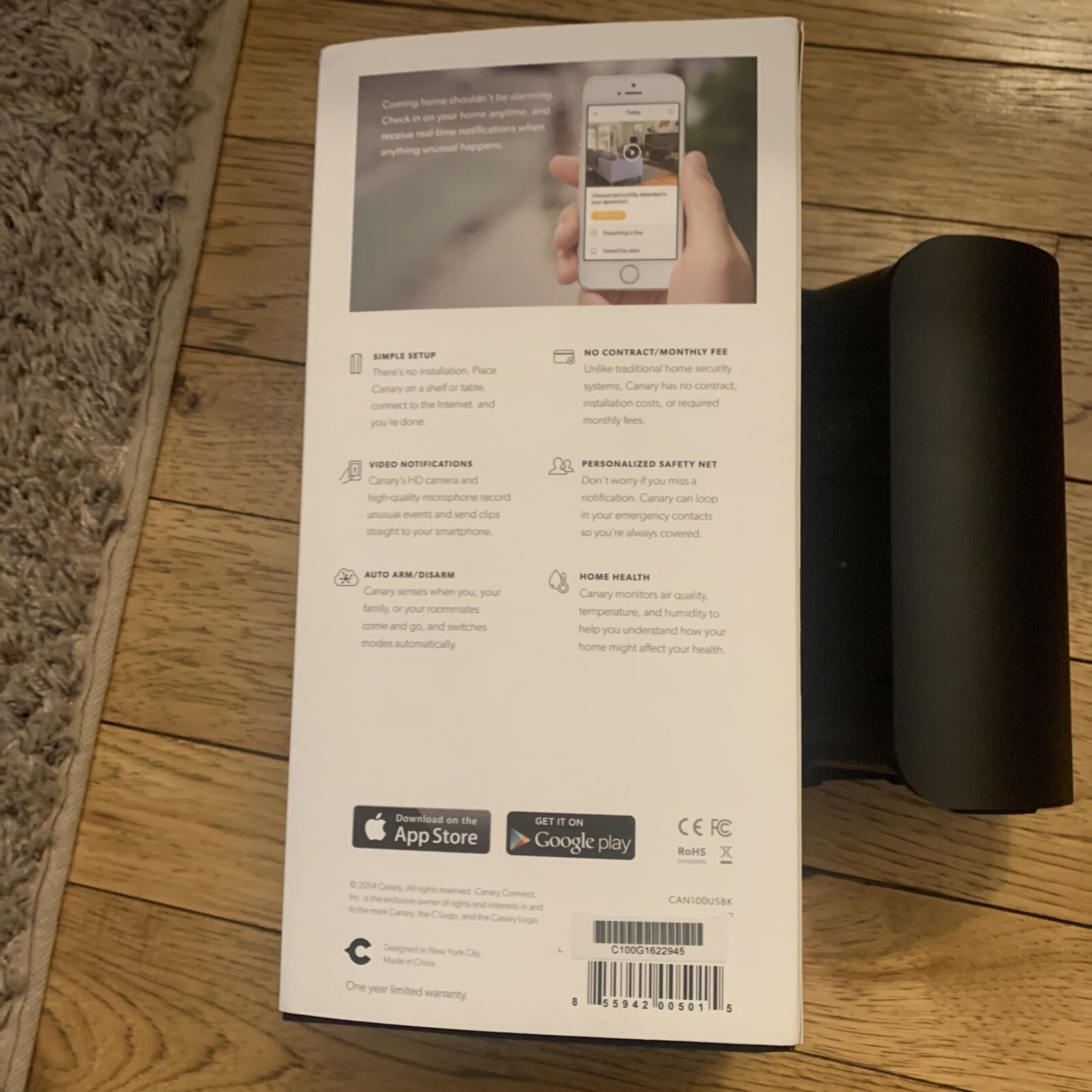 Canary Pro All-in-One Home Security Device, With Air Quality Meter – Black