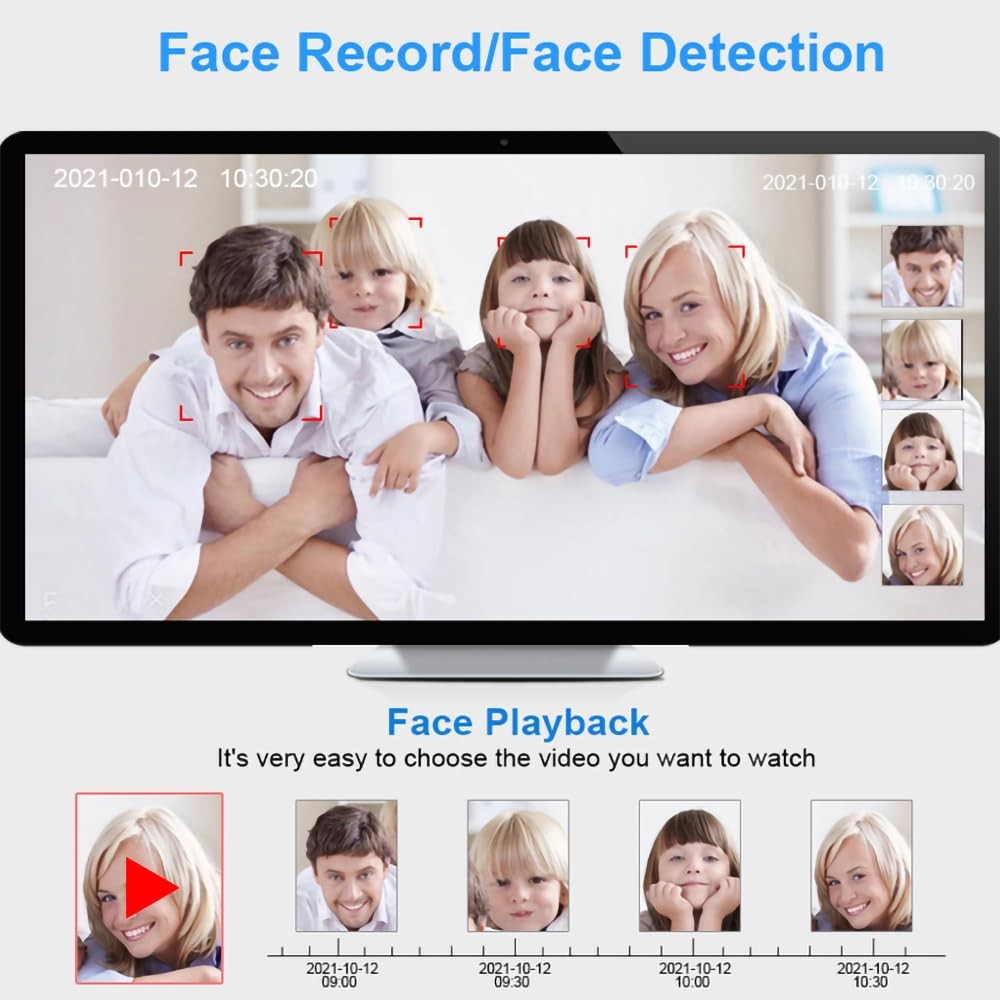 8CH Expandable Mini NVR Security System 2K Outdoor Cameras 2pcs + 1pcs
