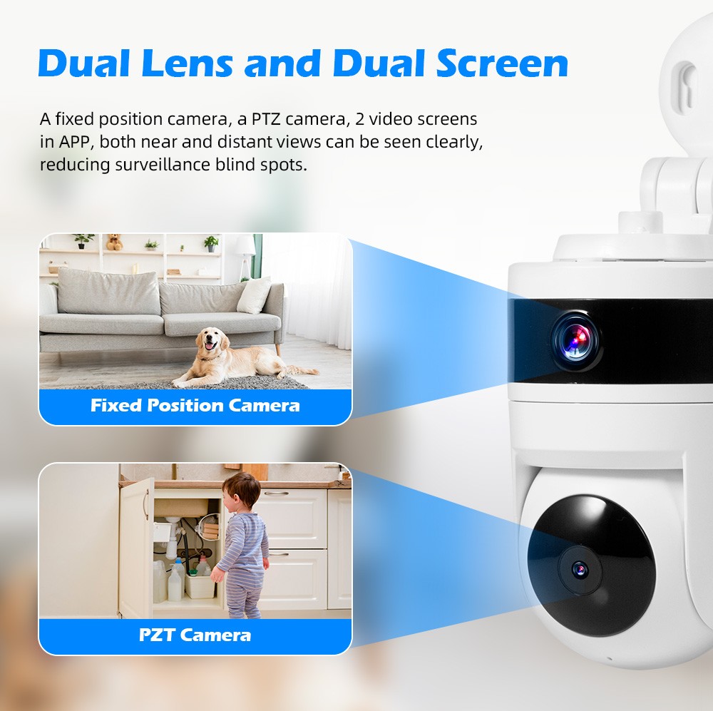 Home & Office 6MP 360° Camera WiFi Bluetooth Indoor Surveillance Night Vision