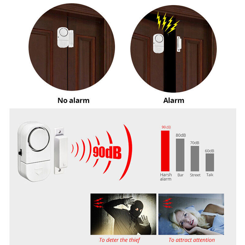 Wireless Home Window Door Burglar Security Alarm System Magnetic Sensor