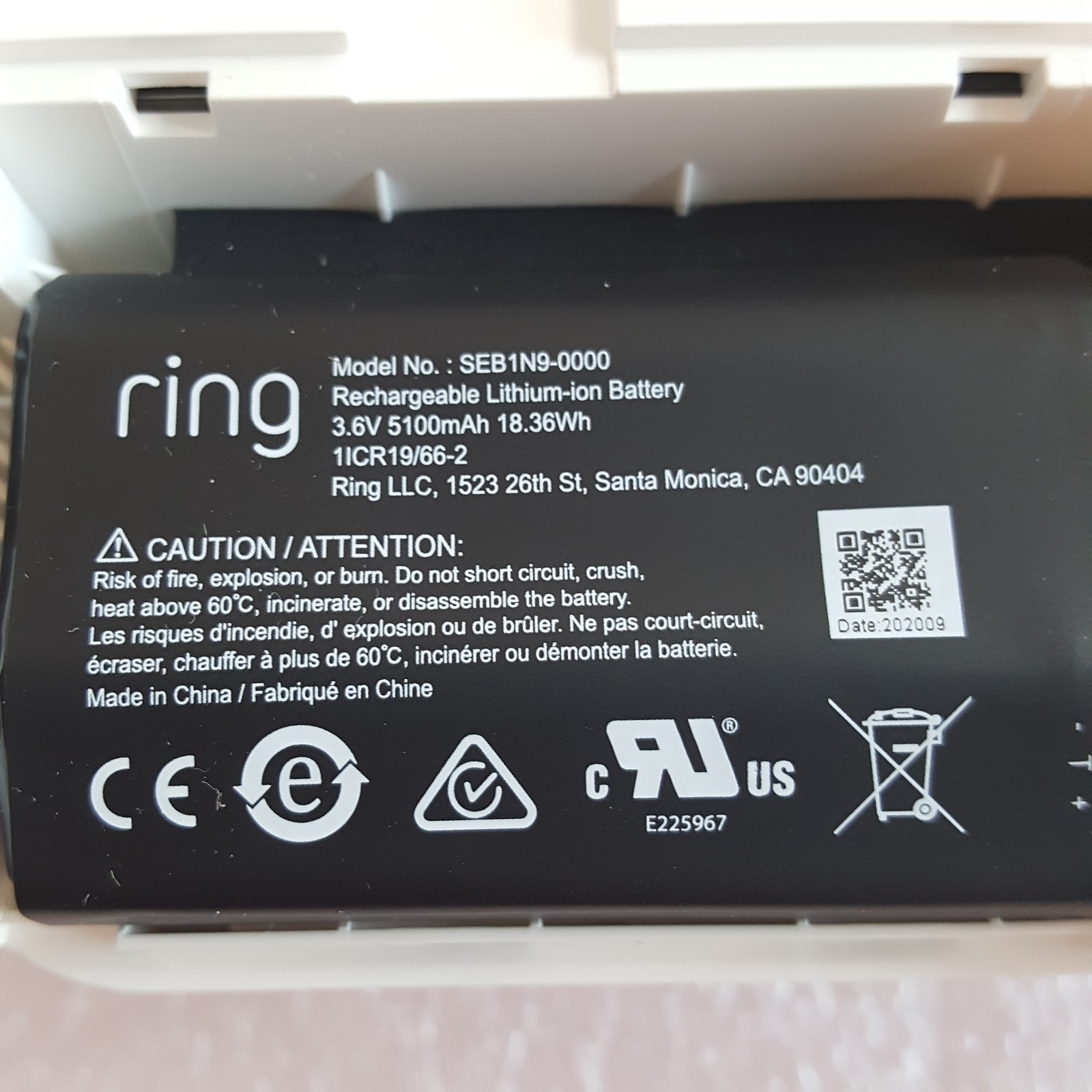 Ring Alarm Base Station US Z Wave+ 4HB1U9-0EN0 Gen 2 W/Power Cable WiFi-Indoor