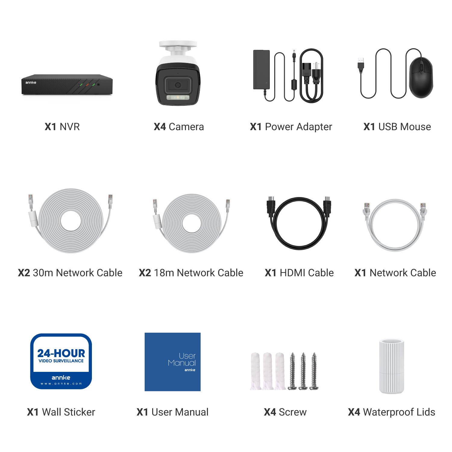 ANNKE 3K 5MP Audio POE Security Camera System 8MP 8CH NVR Outdoor AI Color Night