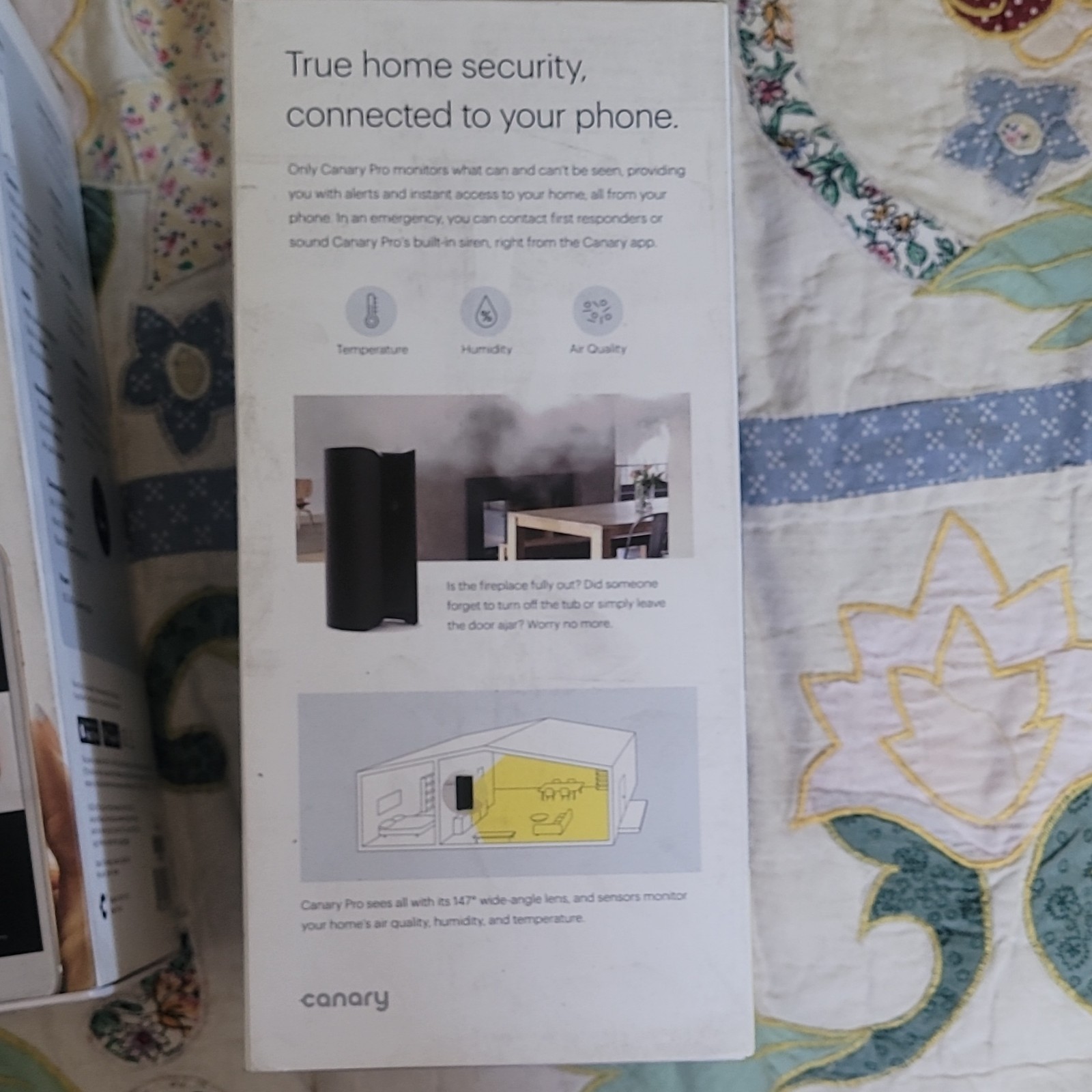 Canary Pro 1080p HD Security Camera Indoor Air Quality Smart Alerts Wi-Fi Siren