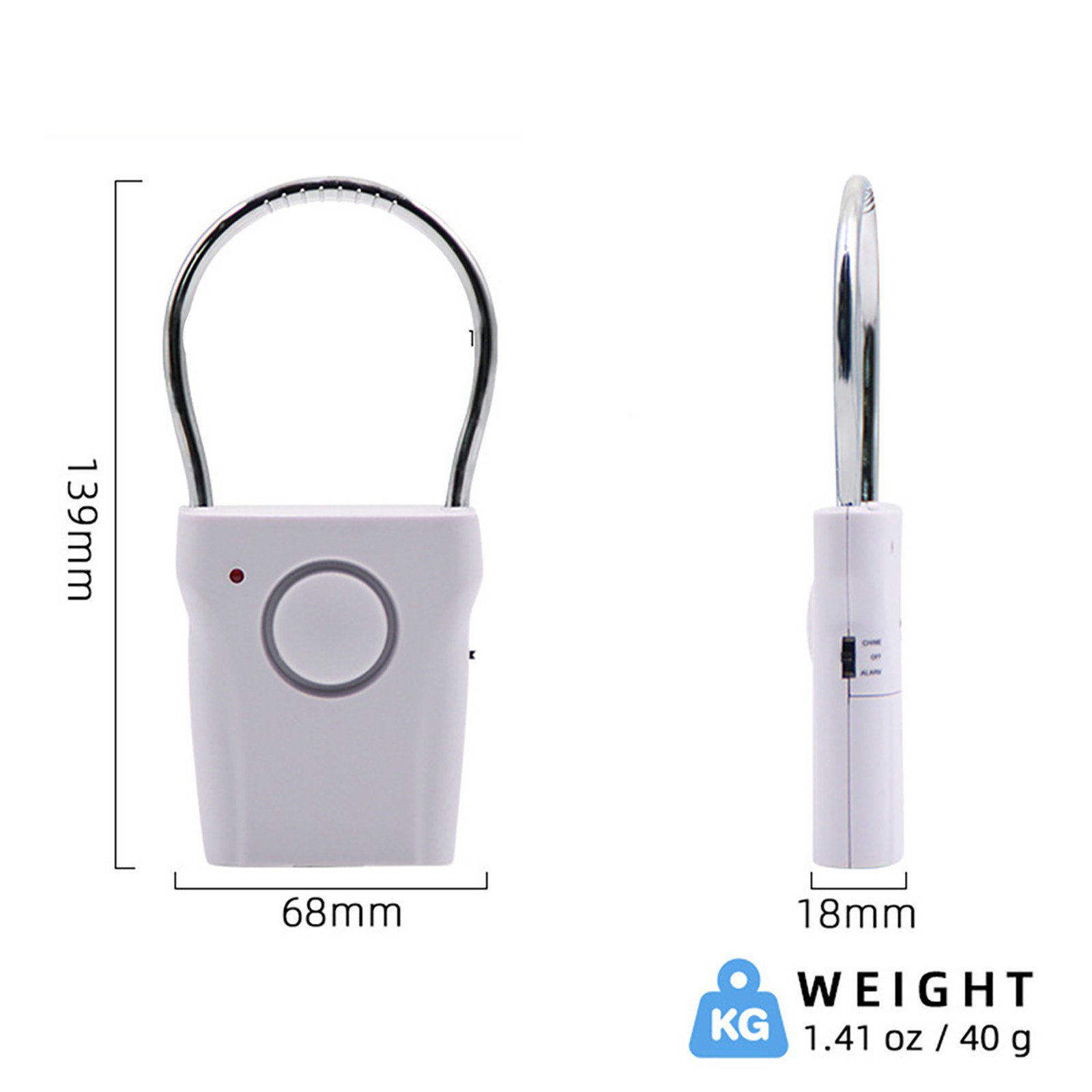 115dB Door Handle Alarm Portable Door Security Alarm Alarm Battery Operated