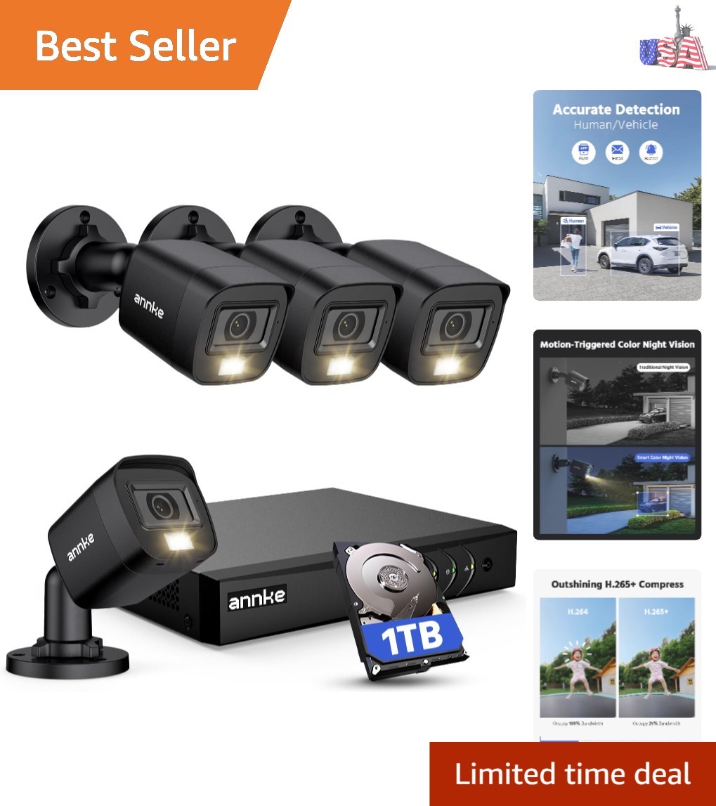 8CH H.265+ 3K Lite Wired Security Camera System with AI Human/Vehicle Detecti…