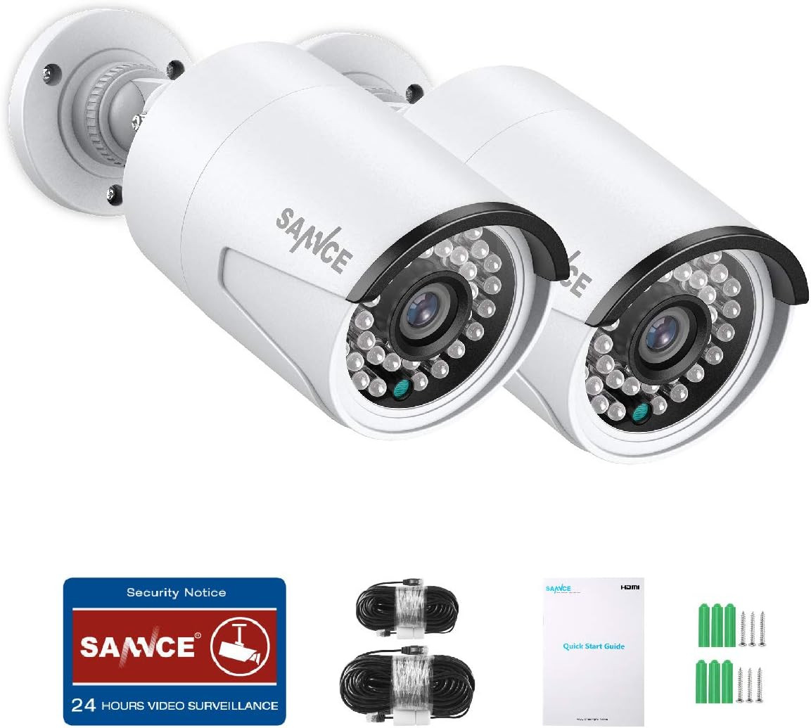 5MP Poe IP Security Camera for Poe NVR, 2Pcs Outdoor Weatherproof Cameras with S